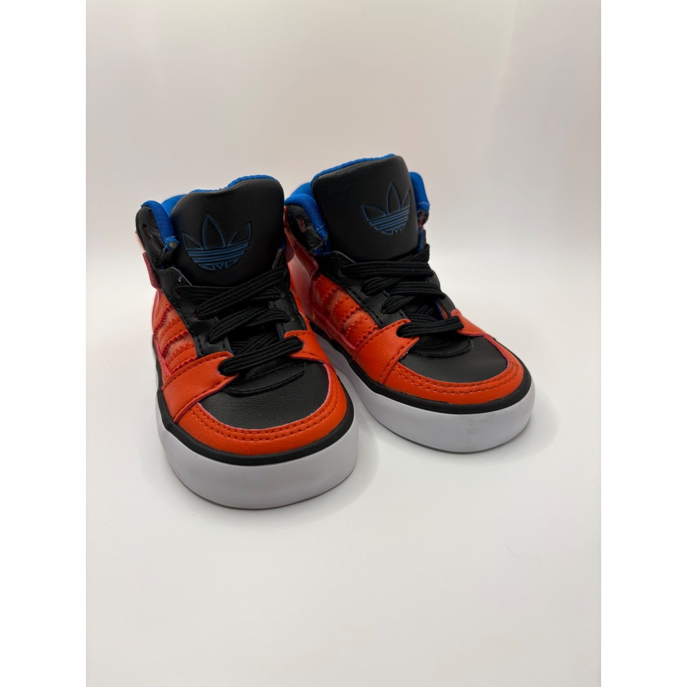 Adidas Originals Hard Court Hi Toddler Sneakers Orange Black Blue G99437 Size 5K